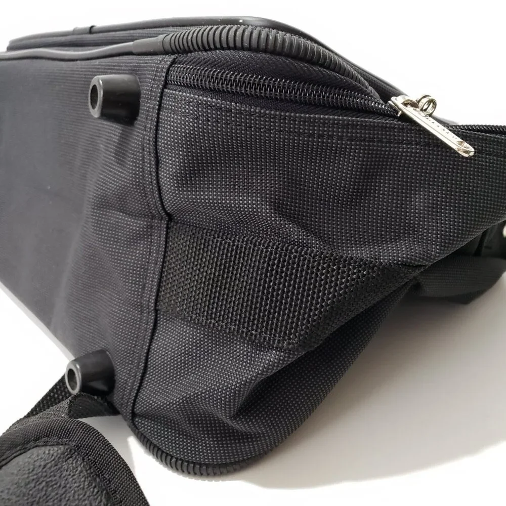 Delsey Black Unisex Laptop Briefcase Carry-On Durable Nylon Bag, Like New